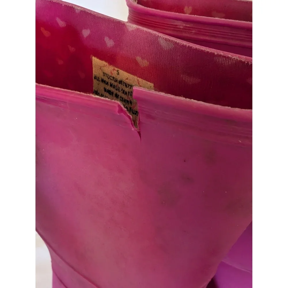 Olive & Edie Kids Rain Boots Magenta Pink Waterproof Rubber Size 5 6676779